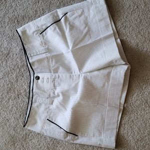 NWT WHBM White with Black Pinstripes Shorts